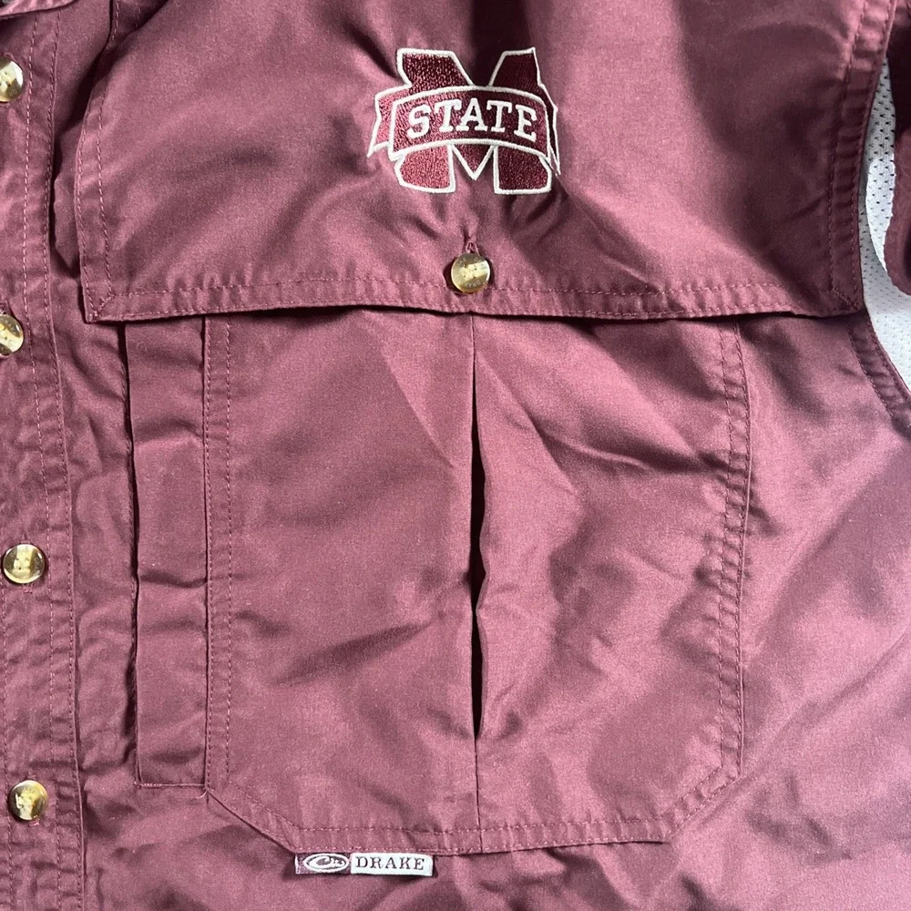 Drake Waterfowl Systems Mississippi State Bulldogs Button Up‎ Shirt size XL Nice